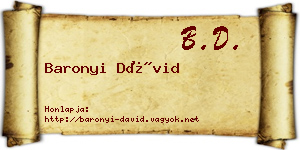 Baronyi Dávid névjegykártya